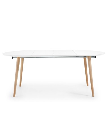 OAKLAND volta mesa extensível 120 (200) x 120, faia branca,