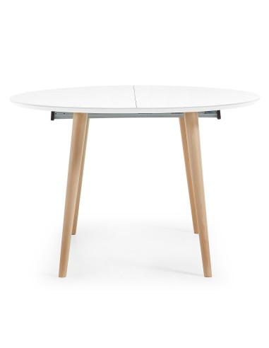 OAKLAND volta mesa extensível 120 (200) x 120, faia branca,