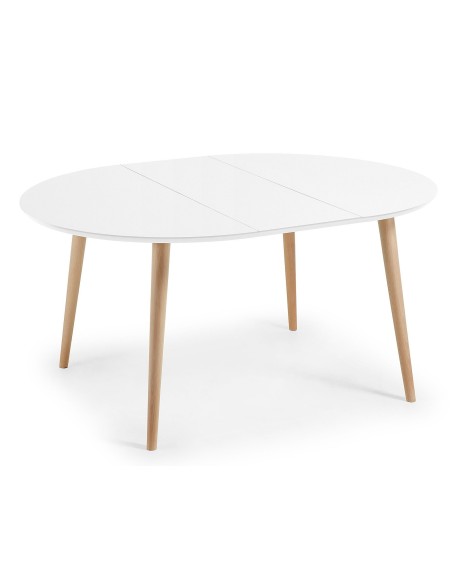 OAKLAND volta mesa extensível 120 (200) x 120, faia branca,