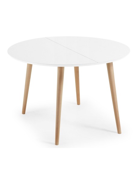 OAKLAND volta mesa extensível 120 (200) x 120, faia branca,