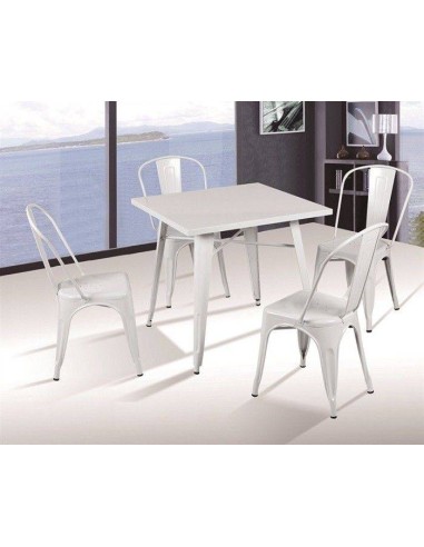 TOLME mesa de metal 80x80 branco