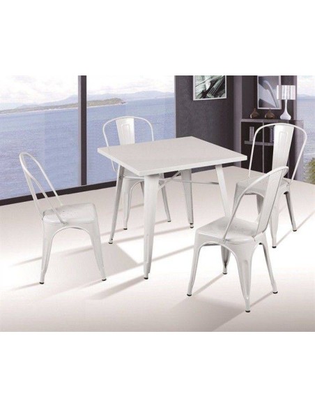 TOLME mesa de metal 80x80 branco