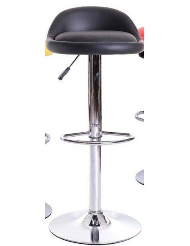 Taburete de cocina LIVERIO cromado, similpiel