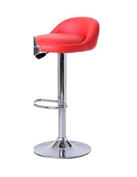 Taburete de cocina LIVERIO cromado, similpiel