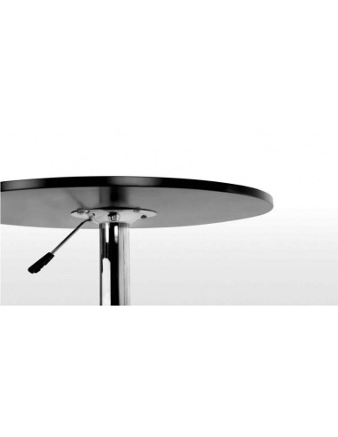 Mesa alta de cocina Label 70, Elevable, tapa madera bilaminada soft negra