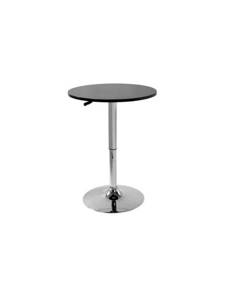 Mesa alta de cocina Label 70, Elevable, tapa madera bilaminada soft negra