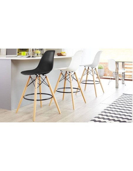 Taburete De Cocina De Diseño Tower, Abs, Madera