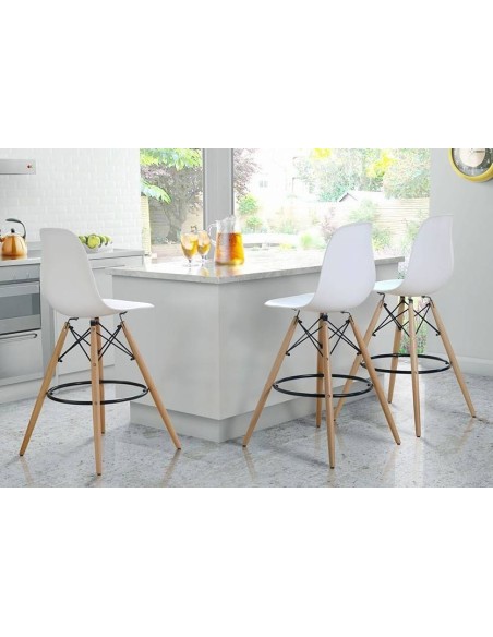 Taburete De Cocina De Diseño Tower, Abs, Madera