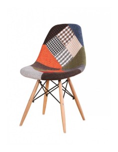 Silla Patchwork diseño Tow, patas de madera, cuerpo en...
