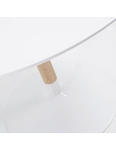 Mesa redonda AMEL 110 cm. Tapa lacado blanco, pie madera... 2