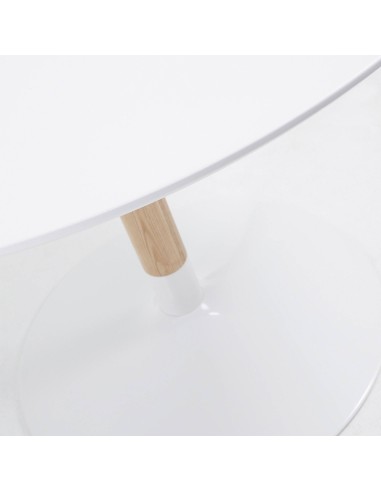 Mesa redonda AMEL 110 cm. Tapa lacado blanco,...