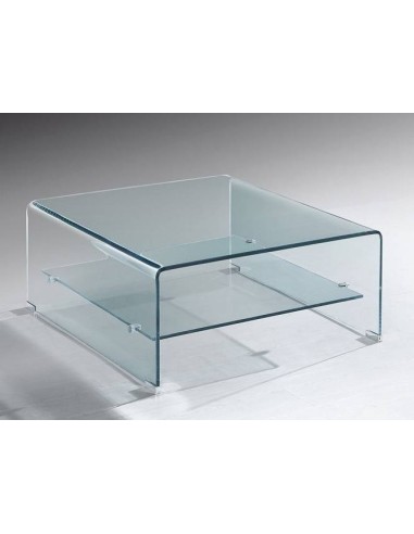 ARTIC mesa de centro quadrada de vidro curvo 60 x 60 cm