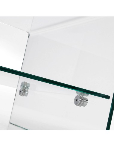 Mesa centro de cristal curvado BURANO 110 x 55 cms