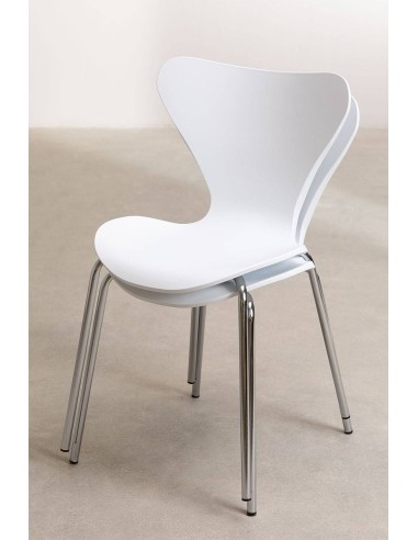 Silla cocina CANDY, cromada, polipropileno blanco