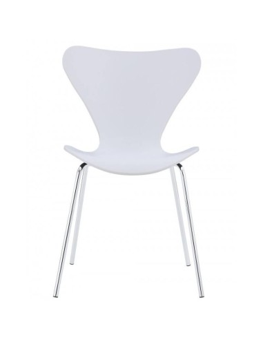Silla cocina CANDY, cromada, polipropileno blanco