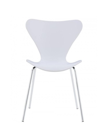 Silla cocina CANDY, cromada, polipropileno blanco