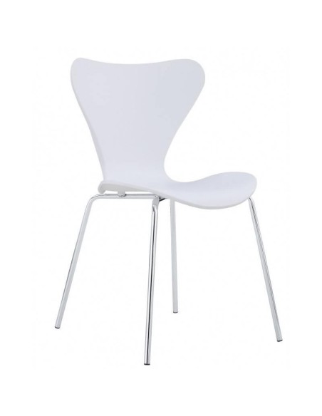 Silla cocina CANDY, cromada, polipropileno blanco