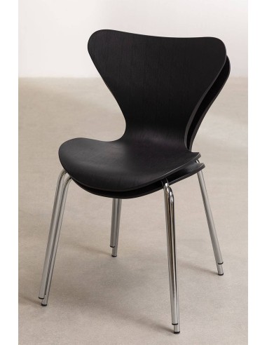 Silla cocina CANDY, cromada, polipropileno negro