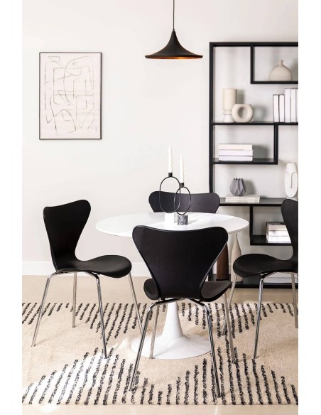 Silla cocina CANDY, cromada, polipropileno negro