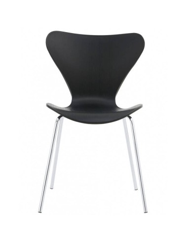 Silla cocina CANDY, cromada, polipropileno negro