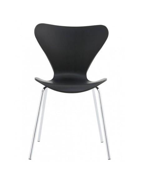Silla cocina CANDY, cromada, polipropileno negro