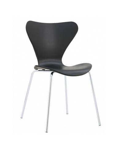 Silla cocina CANDY, cromada, polipropileno negro