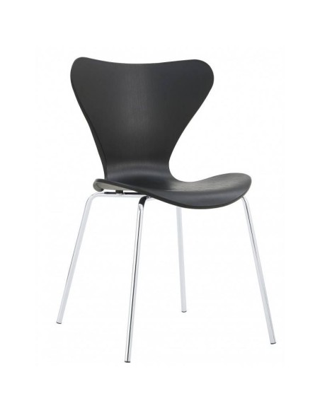 Silla cocina CANDY, cromada, polipropileno negro