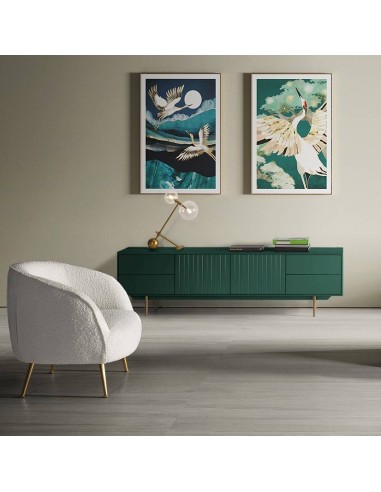 MUEBLE MODERNO TV CANDEM 200 x 42, lacado verde