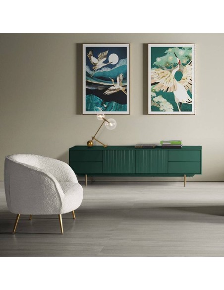 MUEBLE MODERNO TV CANDEM 200 x 42, lacado verde