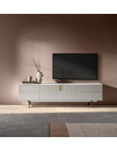 MUEBLE MODERNO TV CANDEM 200 x 42, lacado blanco 2