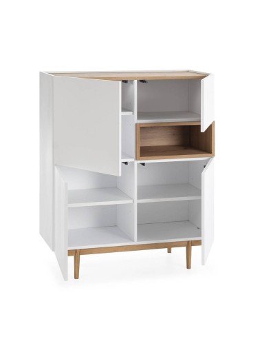 Aparador cubo Erika 100 x 138, lacado branco e...