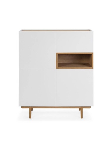 Aparador cubo Erika 100 x 138, lacado branco e...