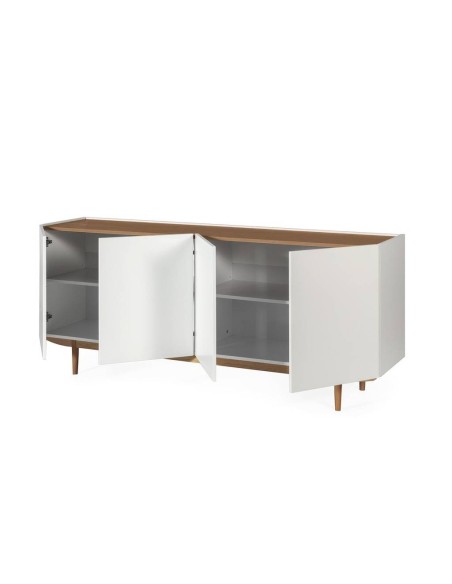 Mueble aparador Erika 180 x 47, lacado Blanco y Roble