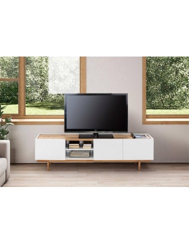 MUEBLE TV NÓRDICO ERIKA 180 x 42, lacado Blanco...