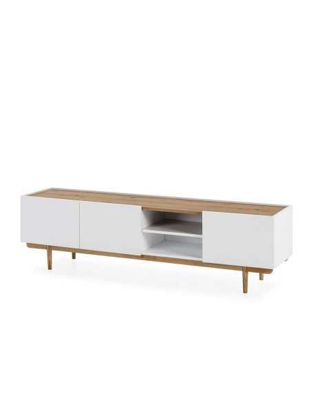 Mesa TV NÓRDIC ERIKA 180 x 42, lacado Branco e Carvalho