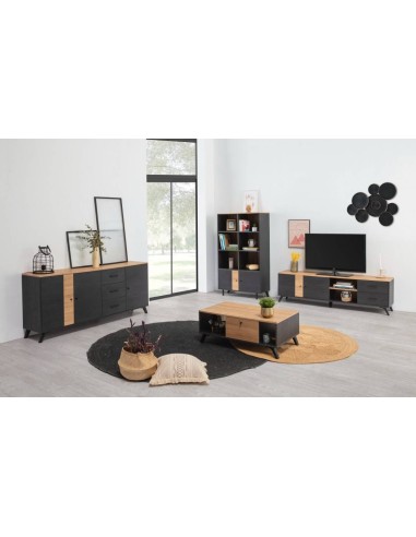 MUEBLE DE TV TEXAS 180 x 40 cm, BOCAMINA/NATURAL.