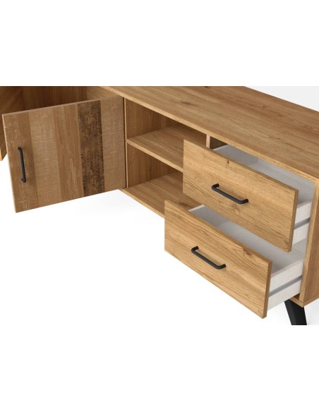 MUEBLE TV NORDIC 180 x 40 cm, NATURAL/SERIGRAFIA.