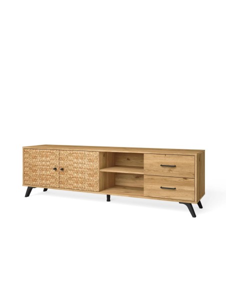 MUEBLE TV MALACA 180 x 40 cm. NATURAL/SERIGRAFIA.