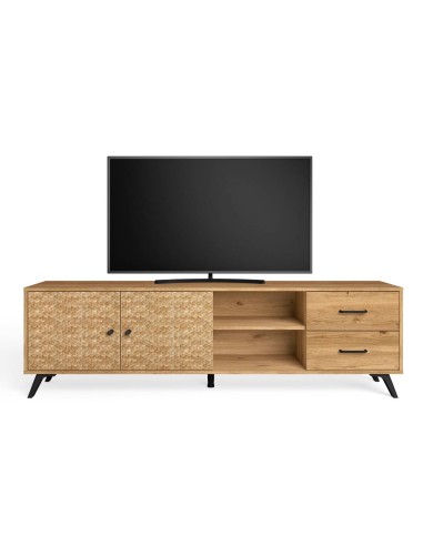 MUEBLE TV MALACA 180 x 40 cm. NATURAL/SERIGRAFIA.