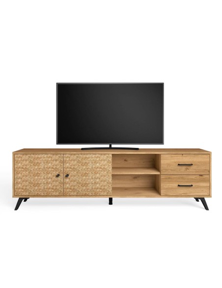 MUEBLE TV MALACA 180 x 40 cm. NATURAL/SERIGRAFIA.