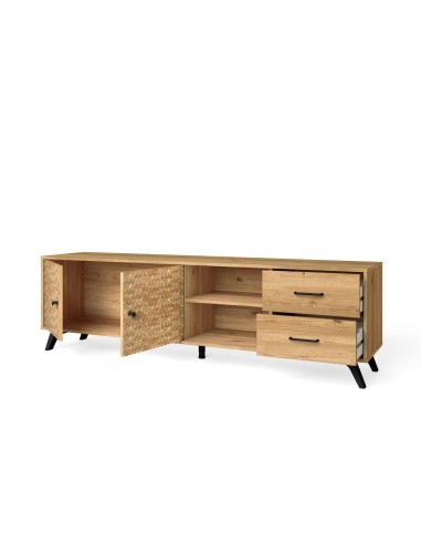 MUEBLE TV MALACA 180 x 40 cm. NATURAL/SERIGRAFIA.