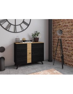 APARADOR ALTO TEXAS 92,1 X 81 CM, BOCAMINA/NATURAL,2 PORTAS. 2