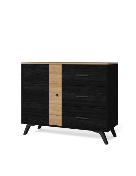 APARADOR ALTO TEXAS 92 X 81 CM, BOCAMINA/NATURAL, 1 PUERTAS Y 3 CAJONES.