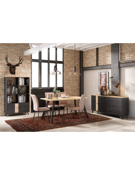 ESTANTERIA TEXAS 160 x 92 cm. BOCAMINA/NATURAL.