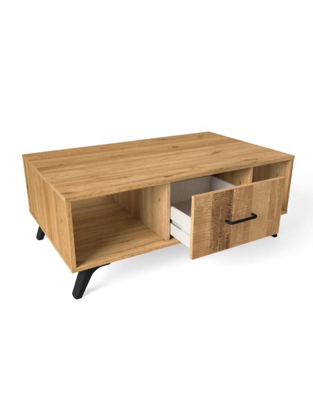 MESA DE CENTRO NORDIC 100 X 60 CM. NATURAL y SERIGRAFIA.