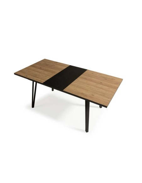 MESA EXTENDÍVEL CLEO 140/180 x 90. NATURAL con BORDO BOCAMINA.