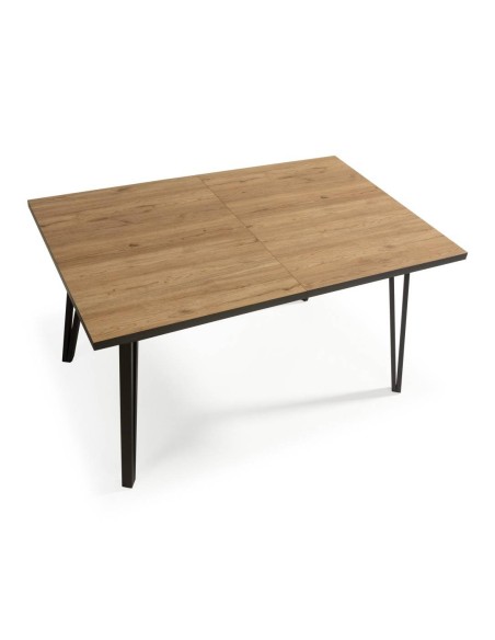 MESA EXTENSIBLE CLEO 140/180 x 90, NATURAL con CANTO BOCAMINA.