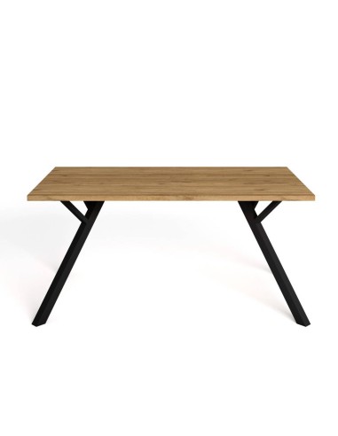 MESA DE JANTAR PAOLA 160X90 NATURAL e pés em...