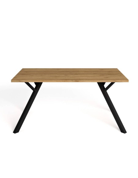 MESA DE JANTAR PAOLA 160X90 NATURAL e pés em BLACK METAL.