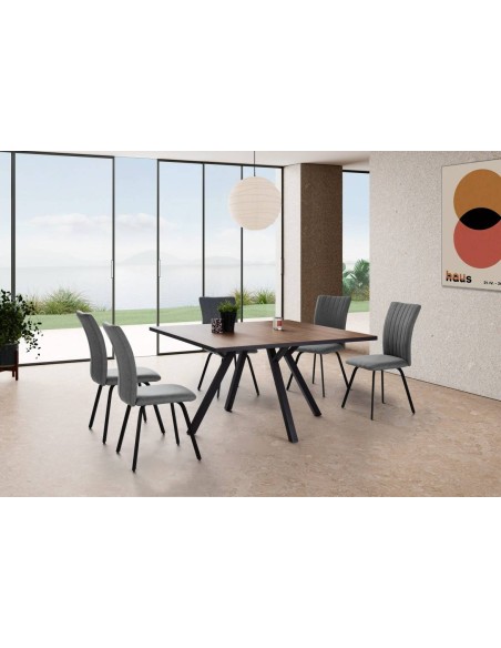 MESA DE COMEDOR CUADRADA BENI 136 X 136 cm. NATURAL y CANTO BOCAMINA.